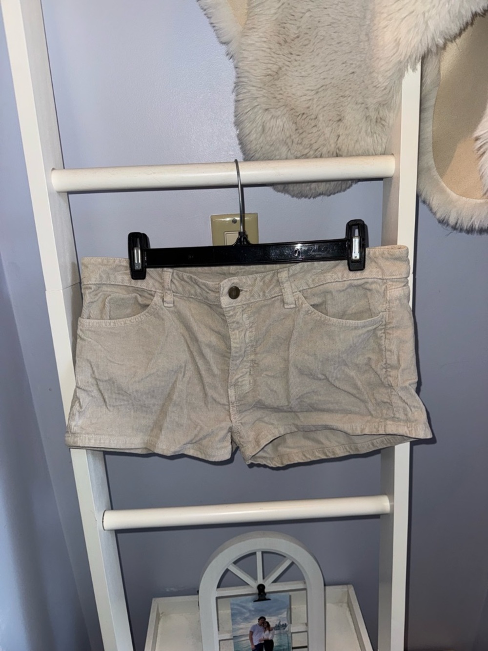 American Apparel Light Beige Corduroy Jean Shorts